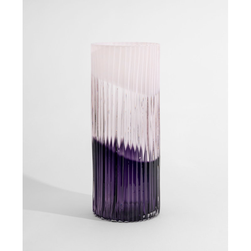 Plissé Vase Ed-10, Pink/Aubergine