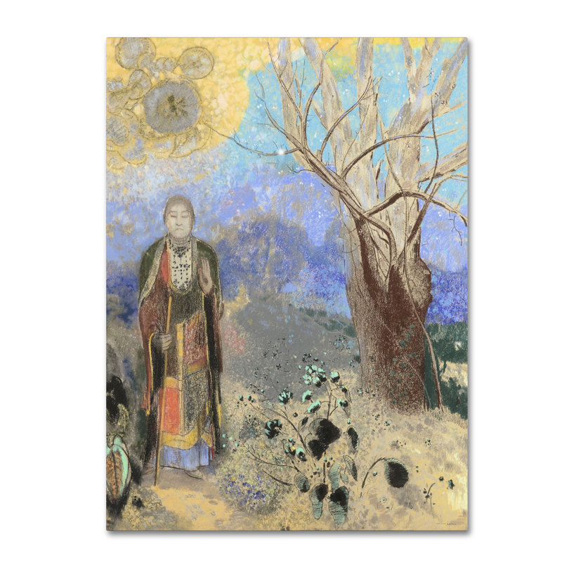 « bouddha », reproduction sur toile tendue, H 24 po x l 18 po