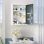 Rangement verrouillable pour la salle de bain - garde les médicaments en sécurité, conception à 3 tablettes, support verrouillable blanc et gris, antirouille et gris