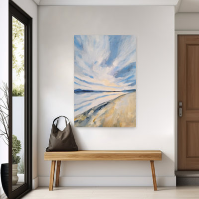 Serene Coastal Horizon by Claire Whitehead - Wrapped Canvas Print