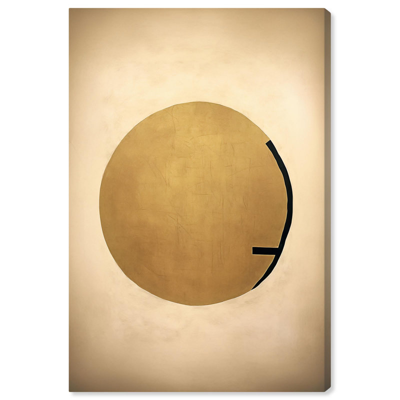 «Odd Moon», toile élégante blanche et dorée par Art Remedy, Toile tendue, H 45 po x l 30 po