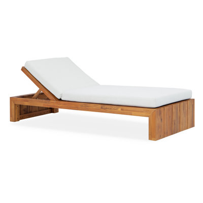 Teri Outdoor Acacia Chaise Lounge