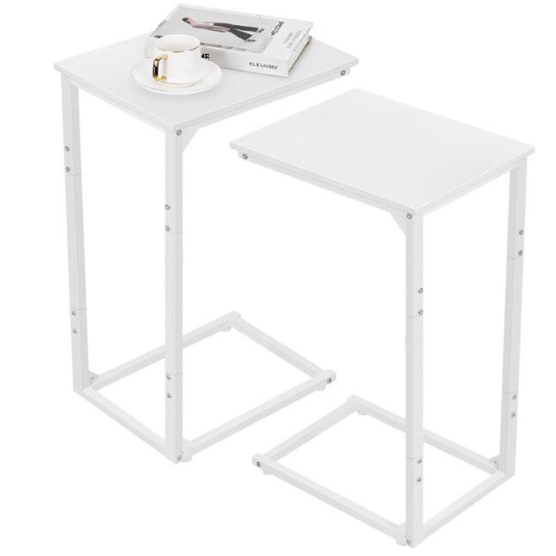 Ensemble de tables de bout Harjo d'une hauteur de 27,5 po, Blanc, Blanc