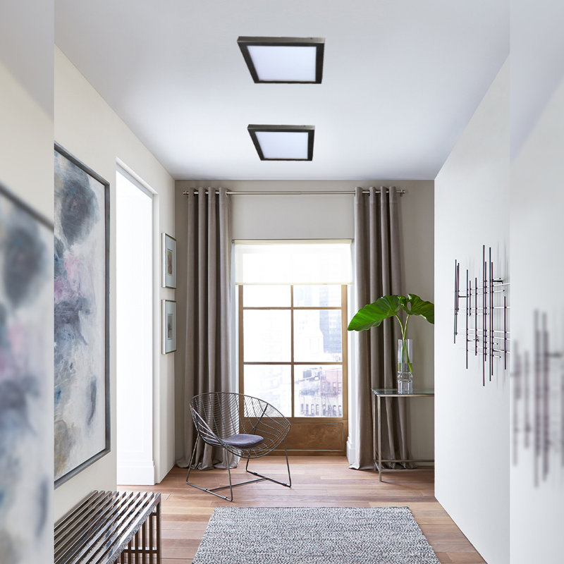 Evansburg Glass LED Flush Mount, 1" H x 9" W x 9" D