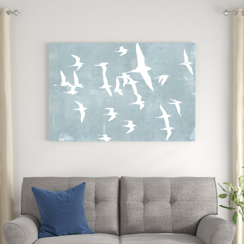 Silhouettes en vol II, H 32 po x l 48 po x P 1,25 po