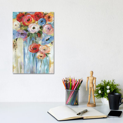 Bottles And Blooms by Nan - Wrapped Canvas Print