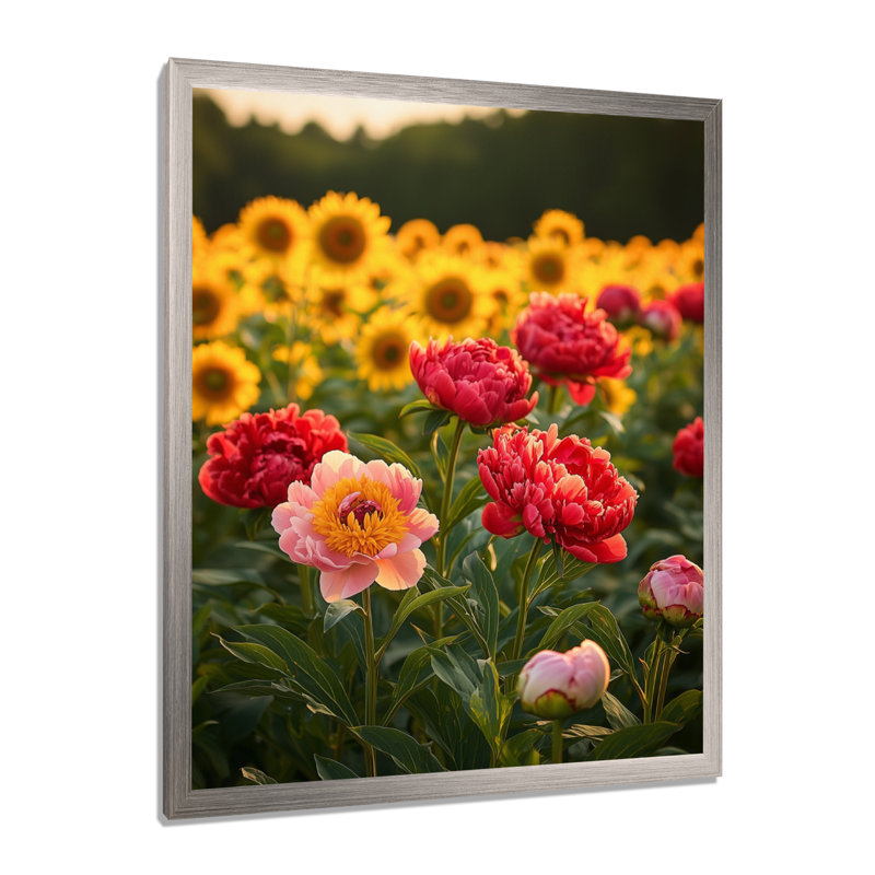 Le plus bas - impressions sur toile florales, H 32 po x l 16 po, Argent argent, Reproduction encadrée sans passe-partout