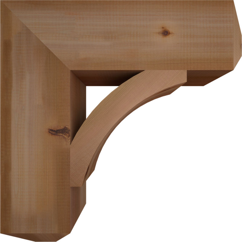 Thorton Craftsman Bracket, Western Red Cedar (Smooth), 22" H x 6" W x 22" D