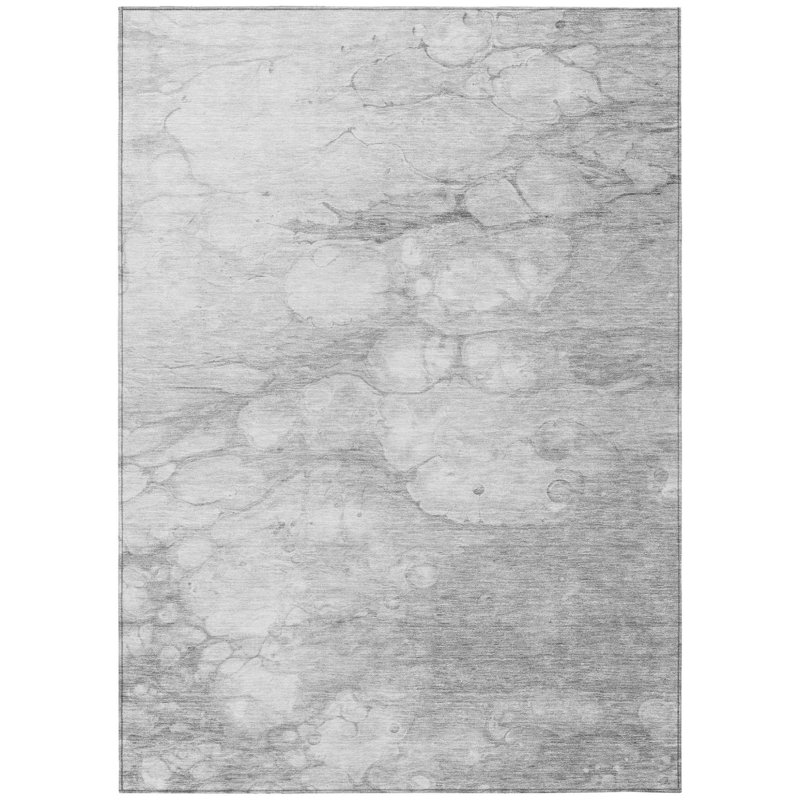 Tapis intérieur lavable abstrait 9 pi x 12 pi gris argenté