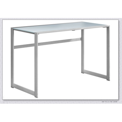 Modern Spacious Frosted Glass Computer Desk for Home Office, Ideal for Small Spaces and Enhanced Productivity
