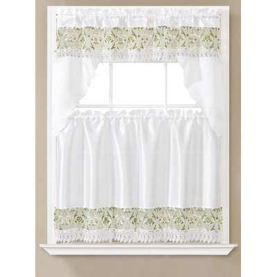 Skylin Embroidered Swag 56'' W Kitchen Curtain