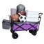 Chariot pliable de 480 lb avec auvent, poussette de chariot avec roues tout-terrain de 7 po, chariot pliable léger, grande capacité pour le camping, le magasinage, les sports et le jardin, mauve avec moustiquaire