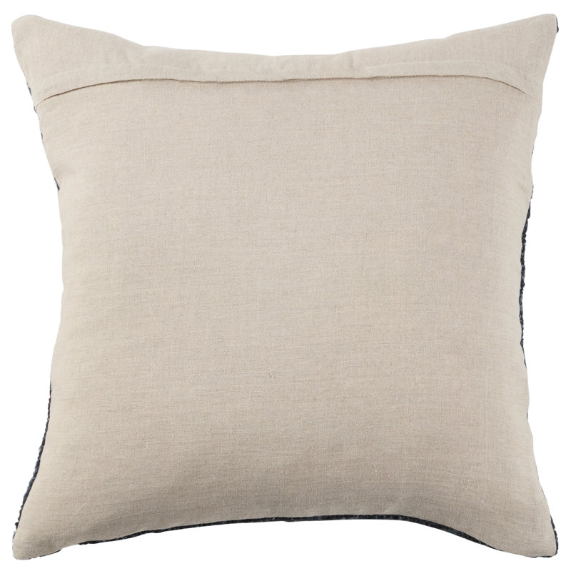 Handwoven Black and Gray Cotton Chevron Pillow 16" x 24"