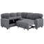 Canapé-lit modulaire en L avec lit escamotable et rangement, canapé-lit 5 places avec chargement USB, conception convertible pour salon, appartement, tissu Urias, -955329649