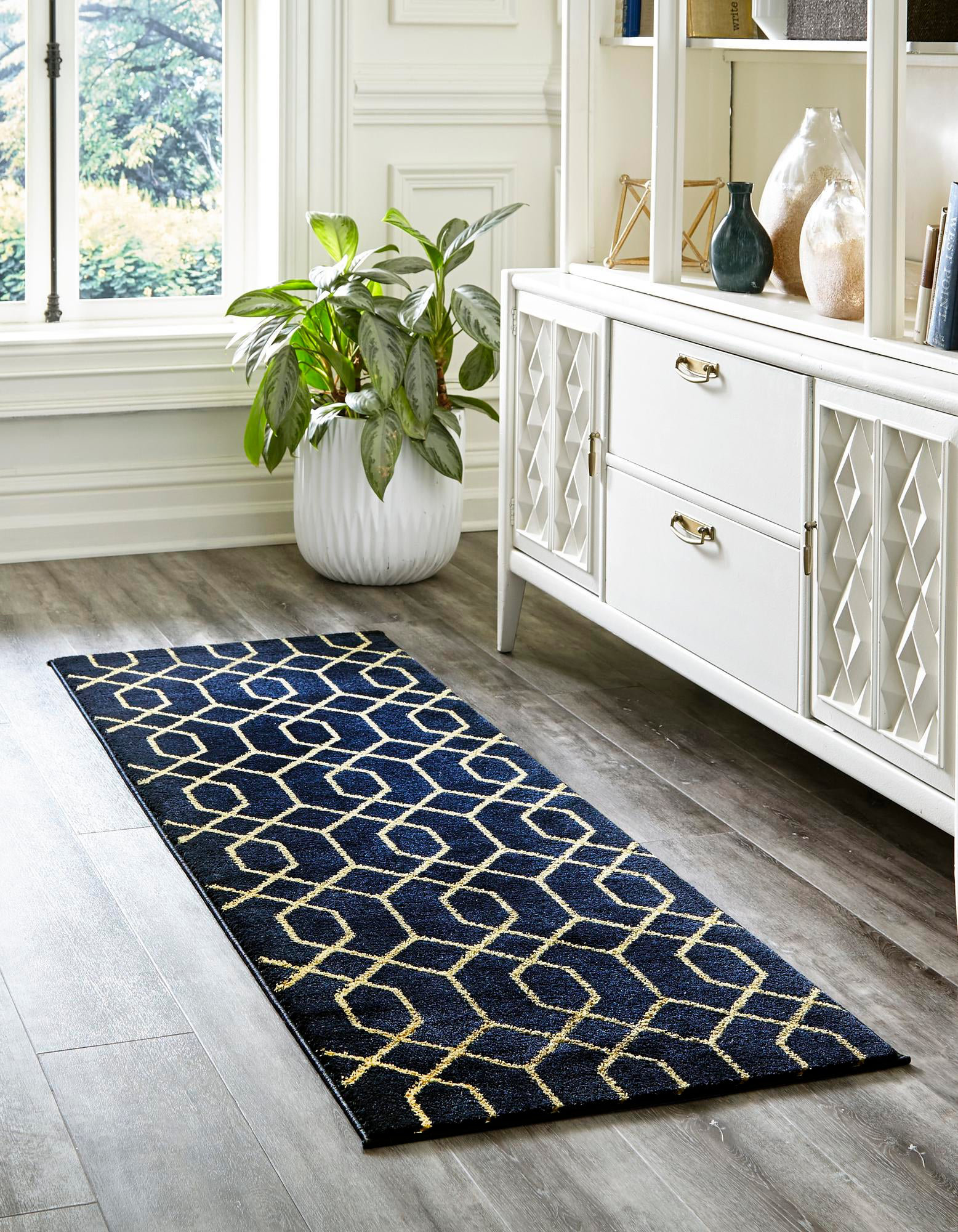 MarilynMonroe Glam Navy Blue Gold Area Rug & Reviews Wayfair