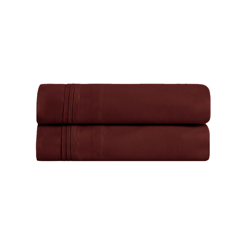 Aldin 650 Thread Count Certified Certified Egyptian Cotton Solid Color Pillowcase Set, King, Burgundy