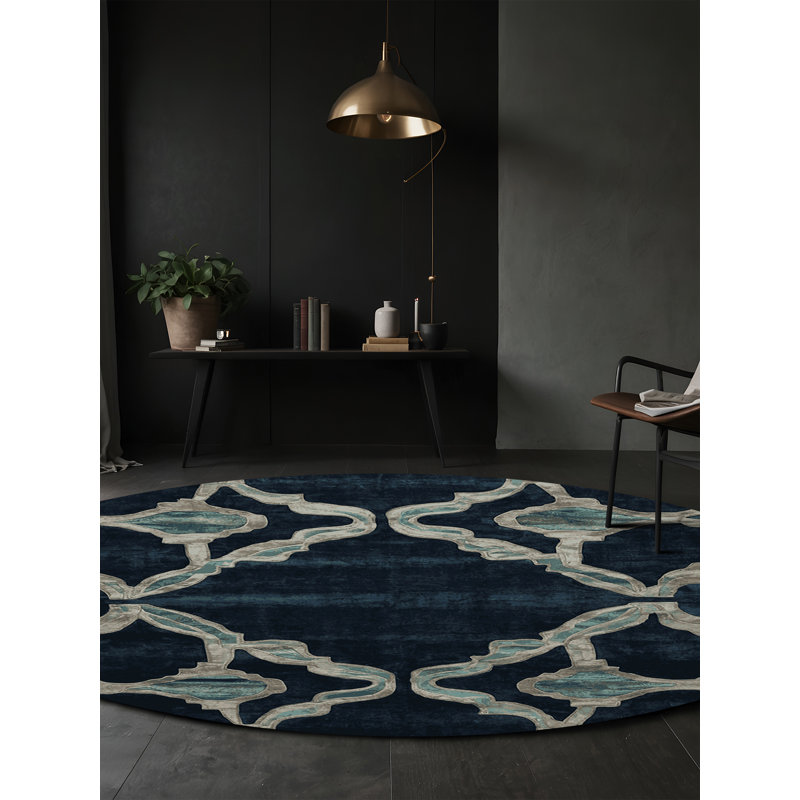 Silky Soft Plush Gray Area Rug, Round 4'