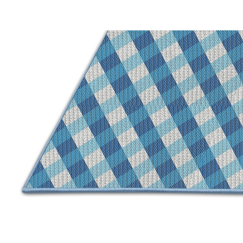 Tapis de zone bleue à motifs, Rectangle 7 pi x 10 pi