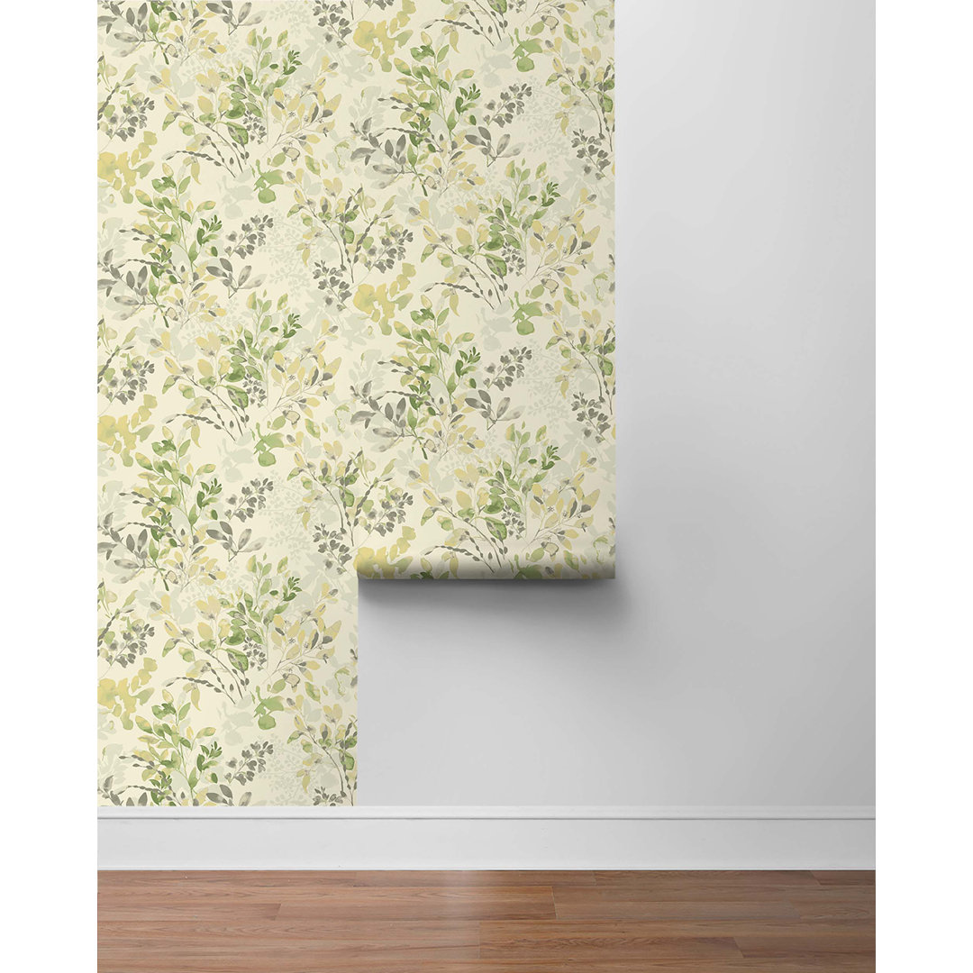 Willow Wood Leaves 18' L x 20.5" W Peel and Stick Wallpaper Roll Red Barrel Studio® 