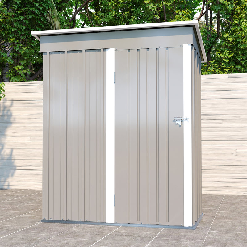 5 ft. x 3 ft. Metal Lean-to Storage Shed, Gray