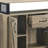 Rustic Style Server With Oak Finish And Wine Storage Compartment Charm Solutions