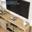 Fluted TV Stand for 65" TV, Mid Century Modern Media Console with Storage, Adjustable Shelves Farmhouse TV Cabinet-326037554