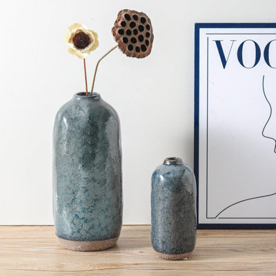Grey Blue Ceramic Vase