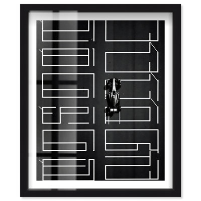 Geometric Track Shadowbox Print Glam Wall Decor by Notoriart, Black Frame, 46"H x 37"W