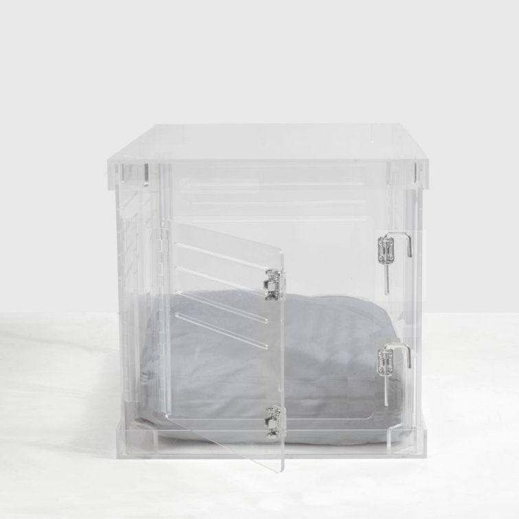 https://assets.wfcdn.com/im/90615665/resize-h755-w755%5Ecompr-r85/2643/264370453/Clear+Acrylic+Dog+Crate-to-Gate.jpg