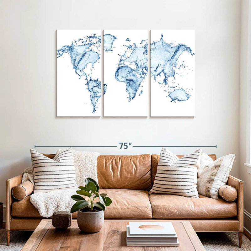 Aliaz Splash World Map, 36" H x 57" W