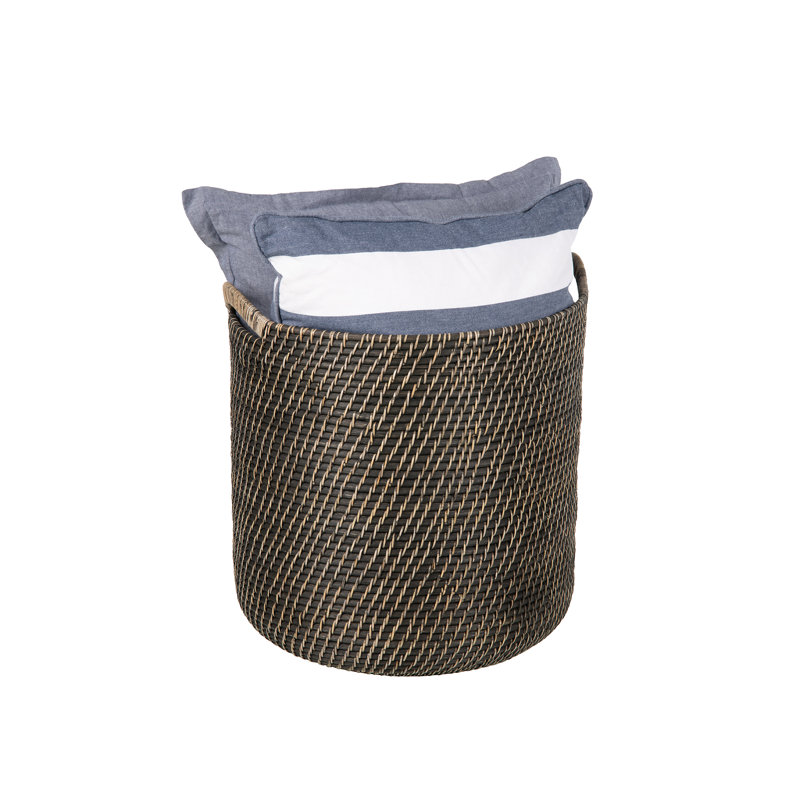 Panier en rotin Jettie, Noir