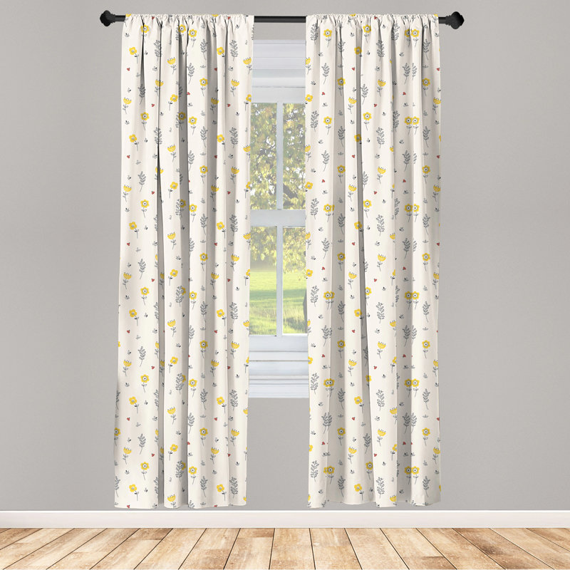 Panneau coulissant semi-diaphane avec passe-tringle Ladybug, 28 po x 95 po