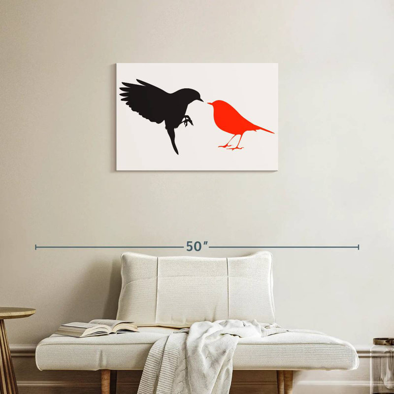 Brampt oiseau rouge sens, H 20 po x l 30 po