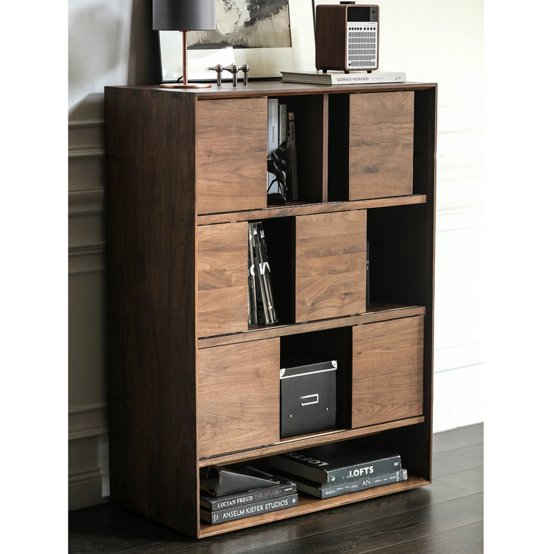 Simple modern style bookcase, Dark Brown