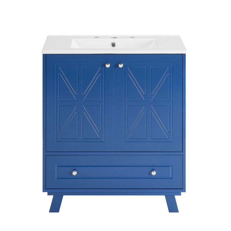 Meuble-lavabo de salle de bain, Bleu