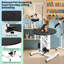 Table de toilettage électrique 24 po pour chien avec plateau rotatif, commande au pied, bras supérieur et rangement pour outils, capacité de 250 lb pour les petits animaux de compagnie