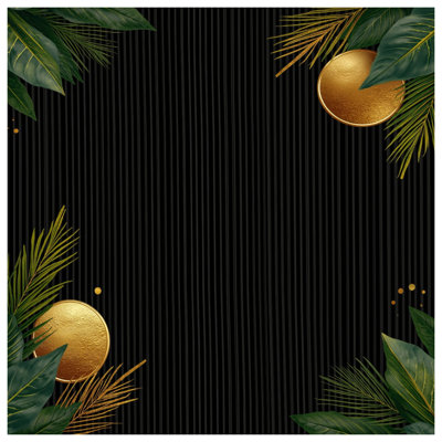Green Leaves Gold Circles Comforter