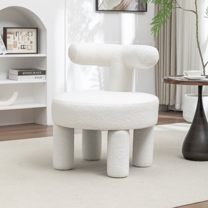 Bula Upholstered Barrel Chair, White