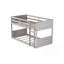 Twin over Twin Floor Bunk Bed with Panelled Headboard, Footboard, Safety Guardrails and Built-in ladder-159059047