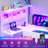 L Shaped Gaming Desk, 47.2" Reversible Small Computer Desk With 5 Drawers And Storage Shelves, Corner Gaming Desk With Led Lights And Power Outlet-1050588230