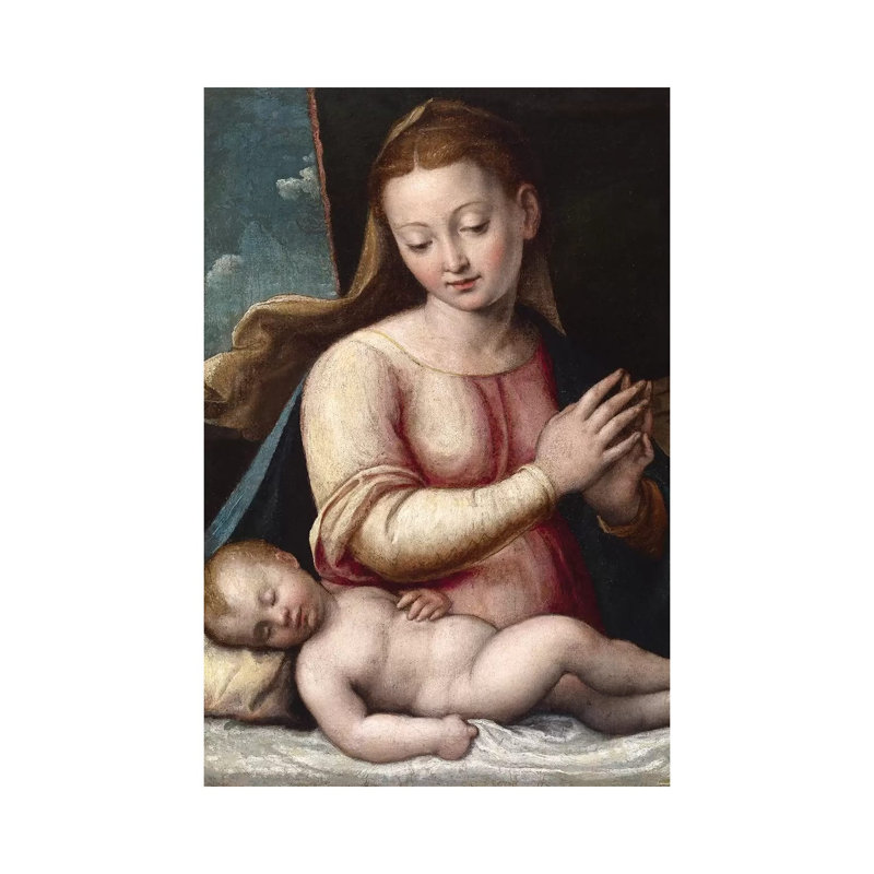 Madonna Adoring The Child, C.1580-1600 by Barbara Longhi - Wrapped Canvas Painting, 30.48cm H x 20.32cm W  x 1.91cm D