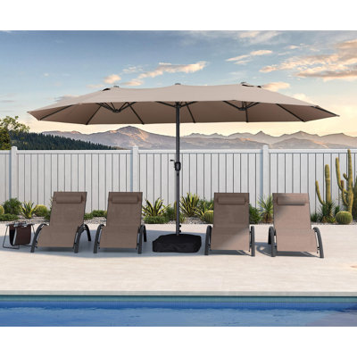 Parasol de table rectangulaire d'extérieur 15 pi