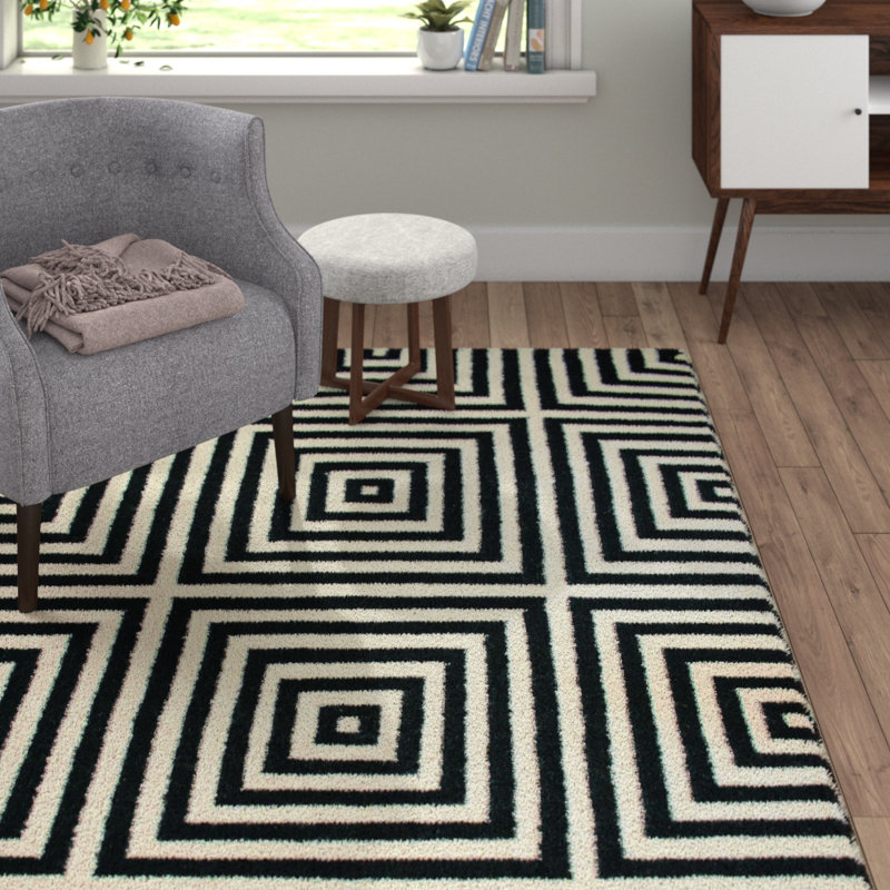 Frankie Geometric Wool Area Rug, Rectangle 150 x 230cm