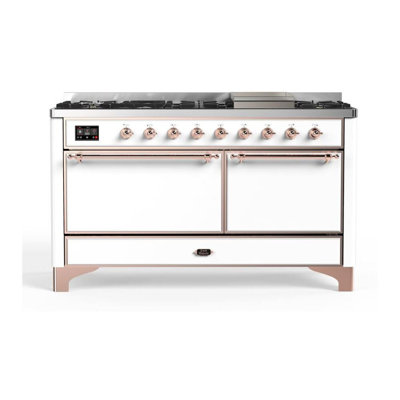 Cuisinière à deux brûleurs 60 pouces avec 9 brûleurs et plaque chauffante ILVE Majestic II Series