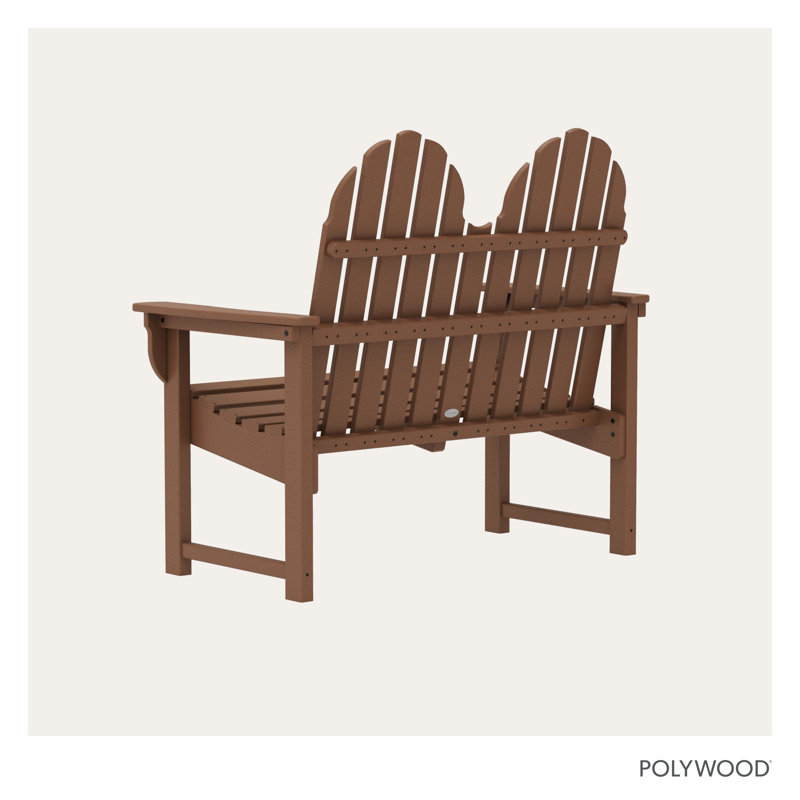 POLYWOOD x Sol 72 Traditional 48" Adirondack Bench, Teak