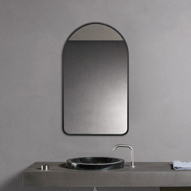 Miroir de salle de bain Bayze, Noir, 39,5 po x 23,6 po