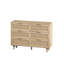 Armoire de rangement en rotin 6 tiroirs avec structure en panneau de particules au fini naturel