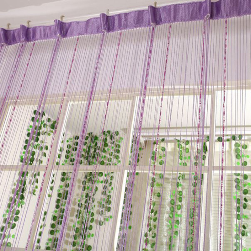 Dharshini Semi Sheer French Door Curtain Single Panel, Purple