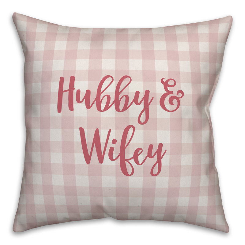  Coussin Hubby and Wifey, Rose, Housse de coussin