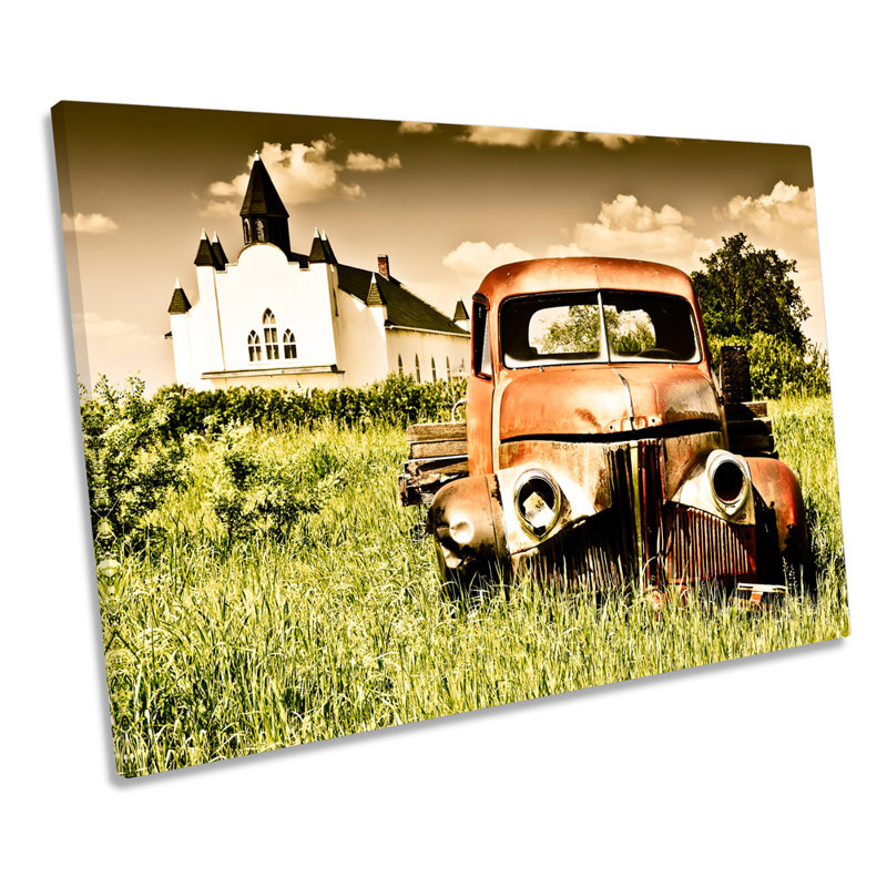 Rusty Old Abandoned Farm Truck - Wrapped Canvas Art Prints, 61cm H x 91.4cm W